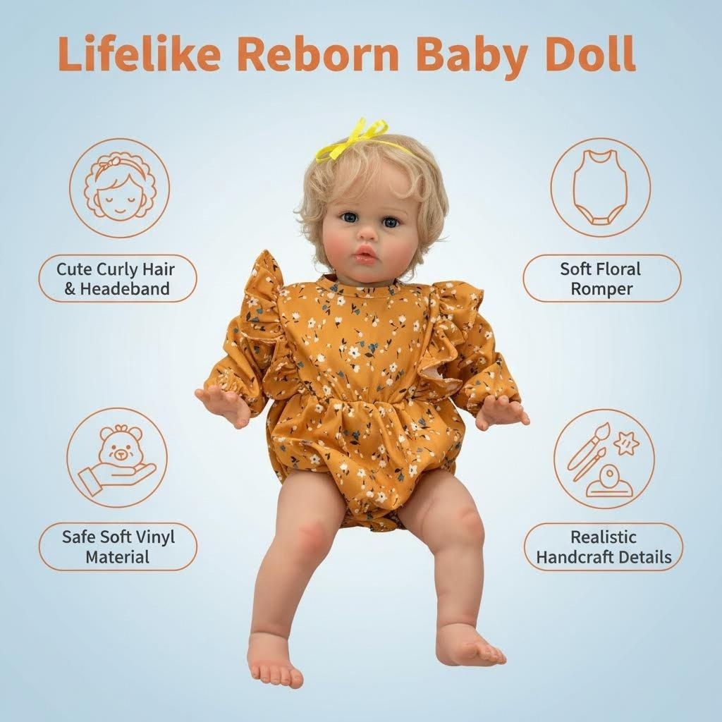Baby Products For Skin - Muñeca Reborn Ellie de 60 cm,