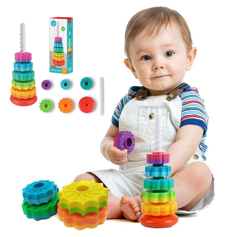 Toddler Learning Tower - Juguete de torsión de arcoíris para
