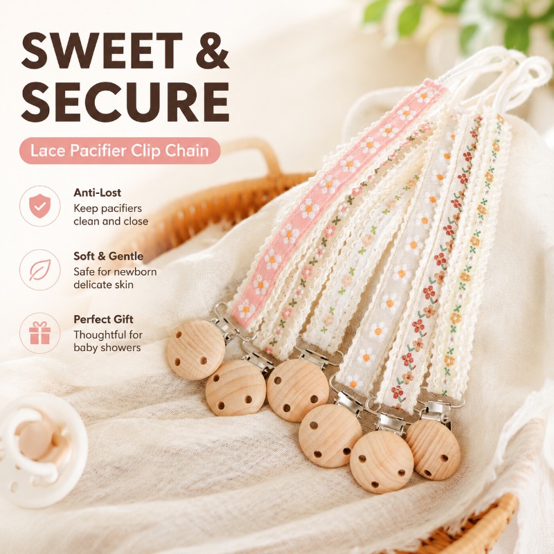 Baby Products Dropshipping - Cadena de Encaje para Chupete, Clip
