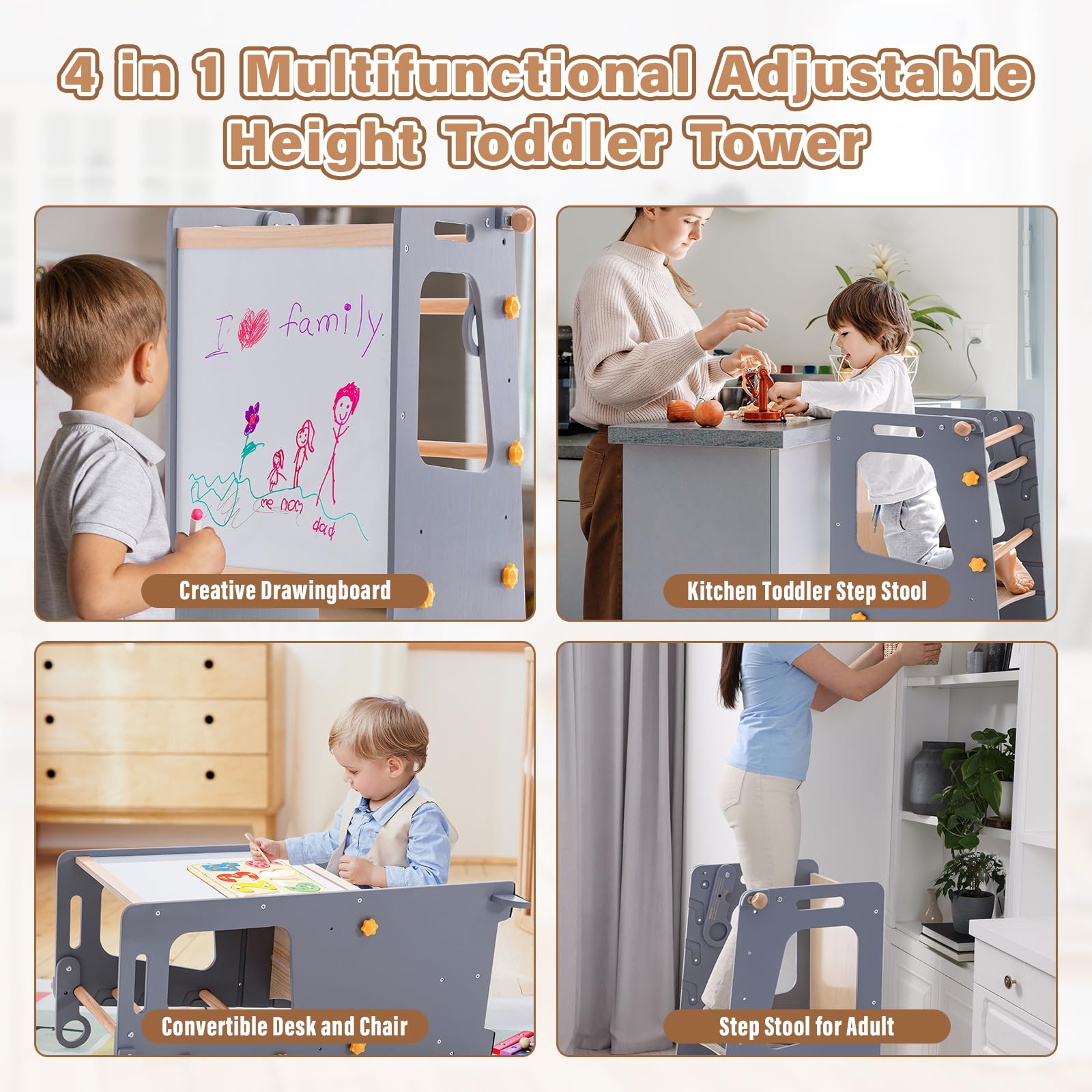 Torre de cocina 4 en 1 para ni - Toddler Learning Tower reseña y precio