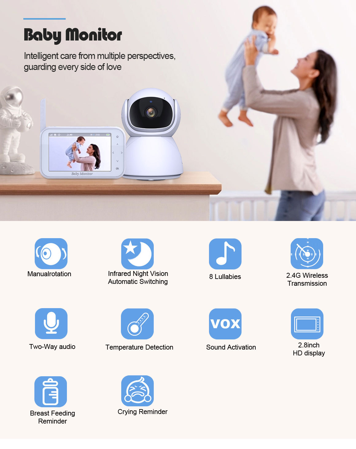 Monitor de Bebé Inalámbrico PT - Wireless Baby Monitor reseña y precio